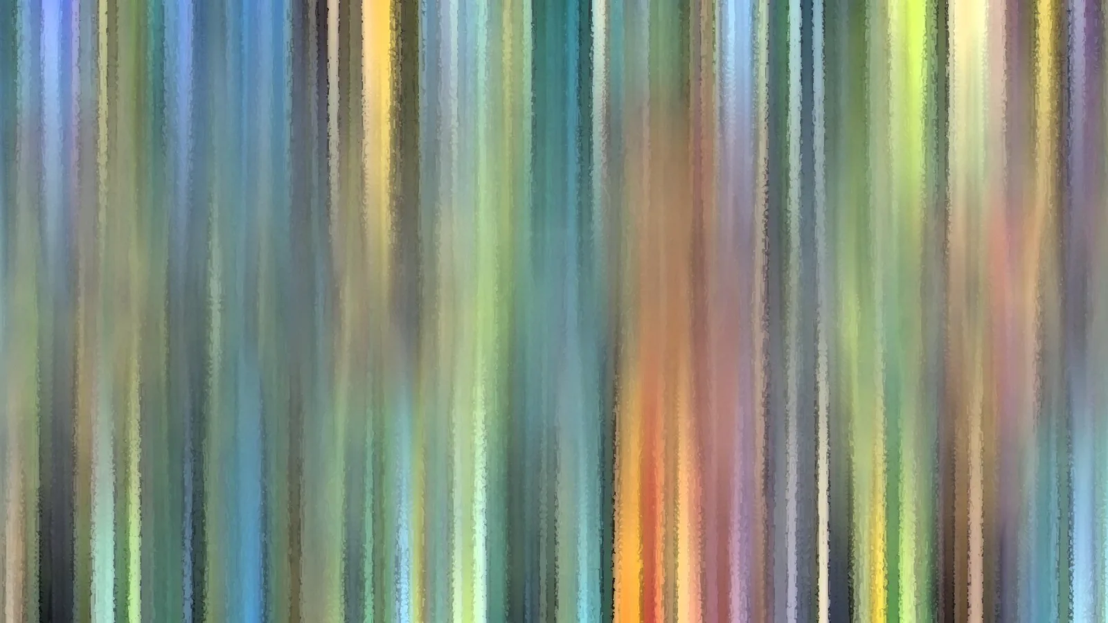 Abstrakte Komposition aus senkrechten, pastellfarbenen Streifen in Blau, Grün, Gelb und Orange mit malerischer Textur.