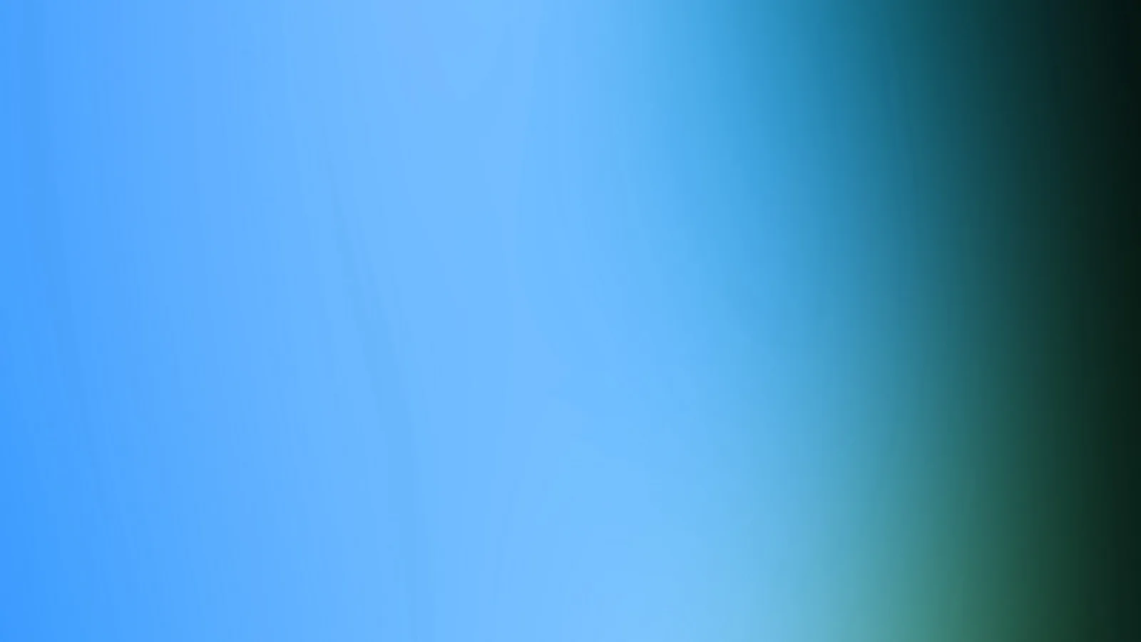 Weich verlaufende Fläche in Blau, die nach rechts in Dunkelgrün und Schwarz übergeht.