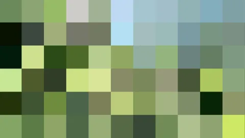 Raster aus quadratischen Pixelfeldern in Grün-, Oliv- und Blaugrautönen, oben heller als unten.