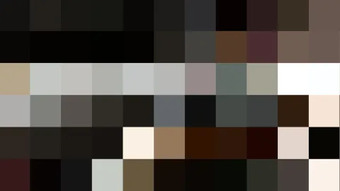 Raster aus kleinen Farbfeldern in Schwarz, Braun, Grau, Beige und Weiß.