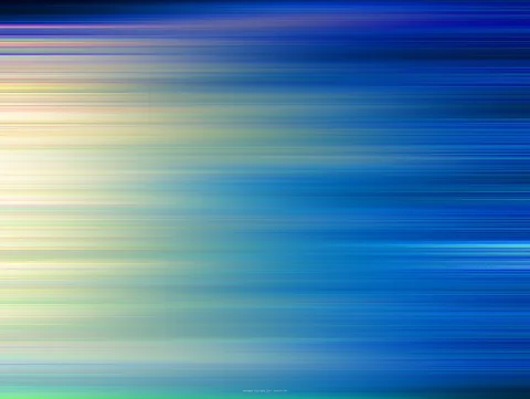 Abstrakte, horizontal verwischte Streifen in Blau, Türkis und Gelb, am linken Rand heller und cremefarben.