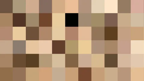 Quadratisches Mosaik aus Beige- und Brauntönen, durchbrochen von einem schwarzen Feld.