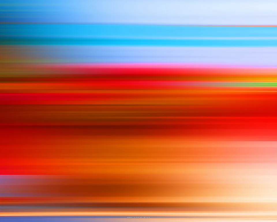 Abstrakte horizontale Streifen in Blau, Rot, Orange und Weiß, weich verwischt, ohne erkennbares Objekt.