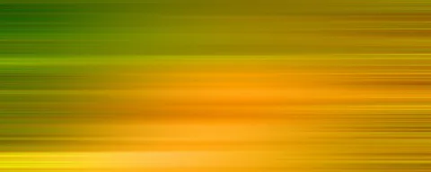Abstrakte horizontale Streifen aus Lichtbewegung, die von Grün links in Gelb und Orange rechts übergehen.