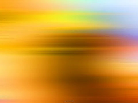 Abstrakte Komposition aus horizontal verwischten Streifen in Gelb, Orange, Braun und hellem Blau, nach rechts oben heller werdend.
