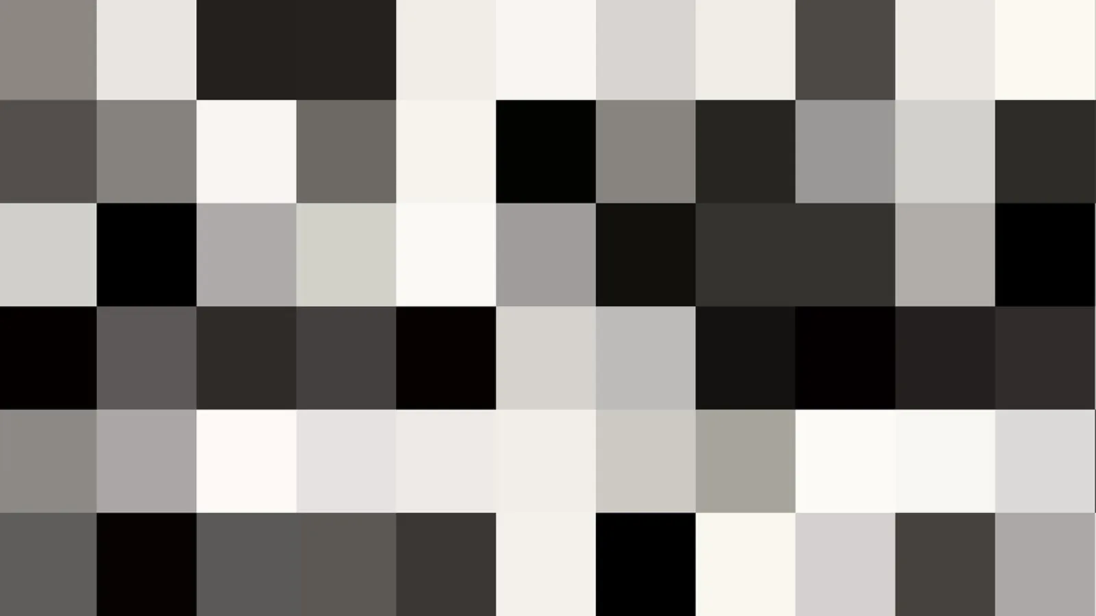 Rasterartiges Mosaik aus grauen, schwarzen und weißen Pixelblöcken
