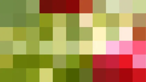 Raster aus farbigen Blöcken in Grün, Gelb, Rot und Rosa.