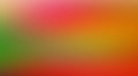 Unscharfer Farbverlauf mit grünen Flächen links, Rot und Pink oben und Orange sowie Rot unten rechts.