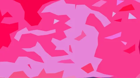Abstrakte Komposition aus pinken und fliederfarbenen Flächen mit einzelnen dunkelroten Dreiecken.