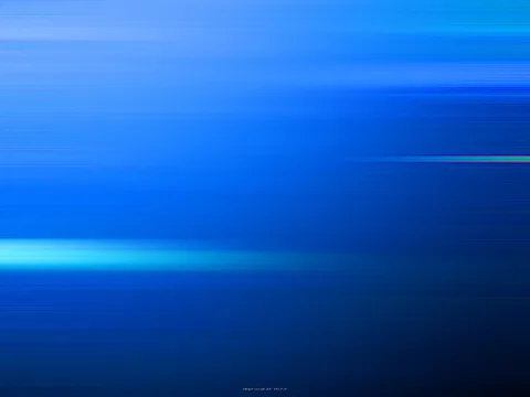 Horizontale blaue Lichtstreifen, ein helles türkisfarbenes Band links unten, rechts oben ein dünner grün-violetter Strich, dunkler Verlauf nach unten.