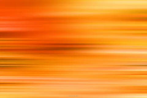 Abstrakte Komposition aus horizontalen, verwischten Streifen in Orange, Rotorange und Gelb, nach links intensiver und nach rechts heller.