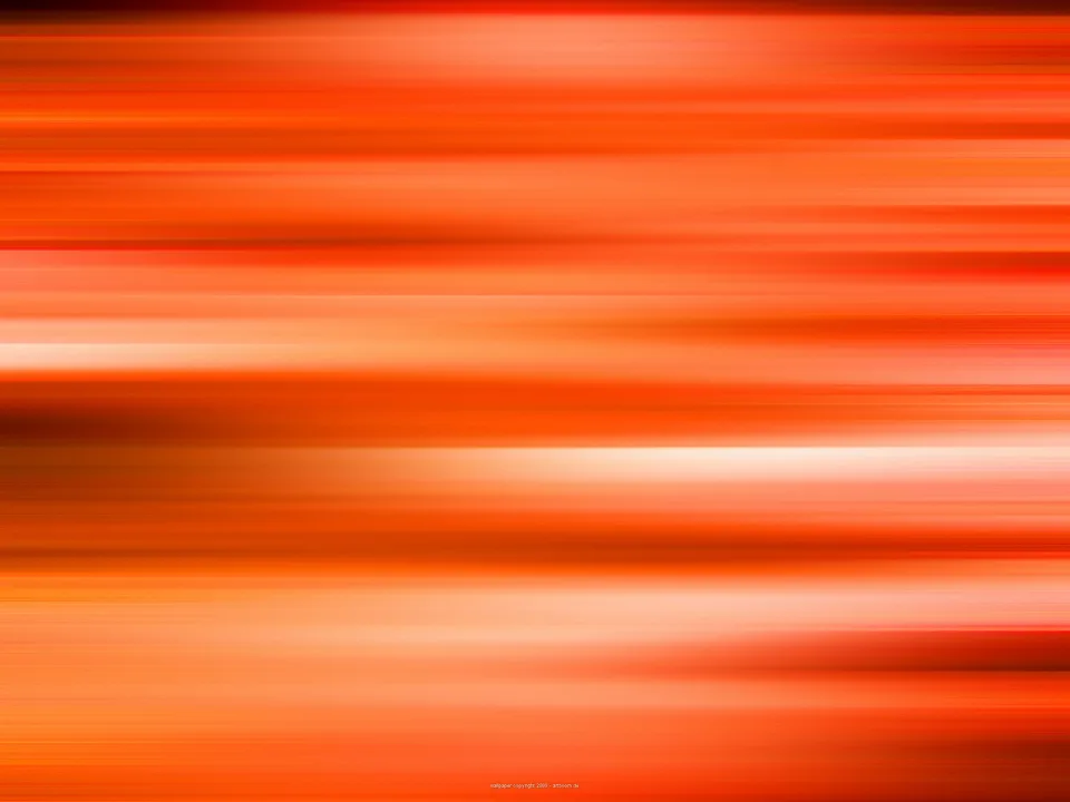 Abstrakte, horizontal verwischte Streifen in Orange- und Rottönen mit hellen Lichtbändern.