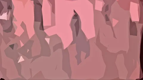 Abstrakte Komposition aus rosafarbenen und mauvefarbenen kantigen Flächen, helle Rosatöne oben, dunklere Grautöne unten.