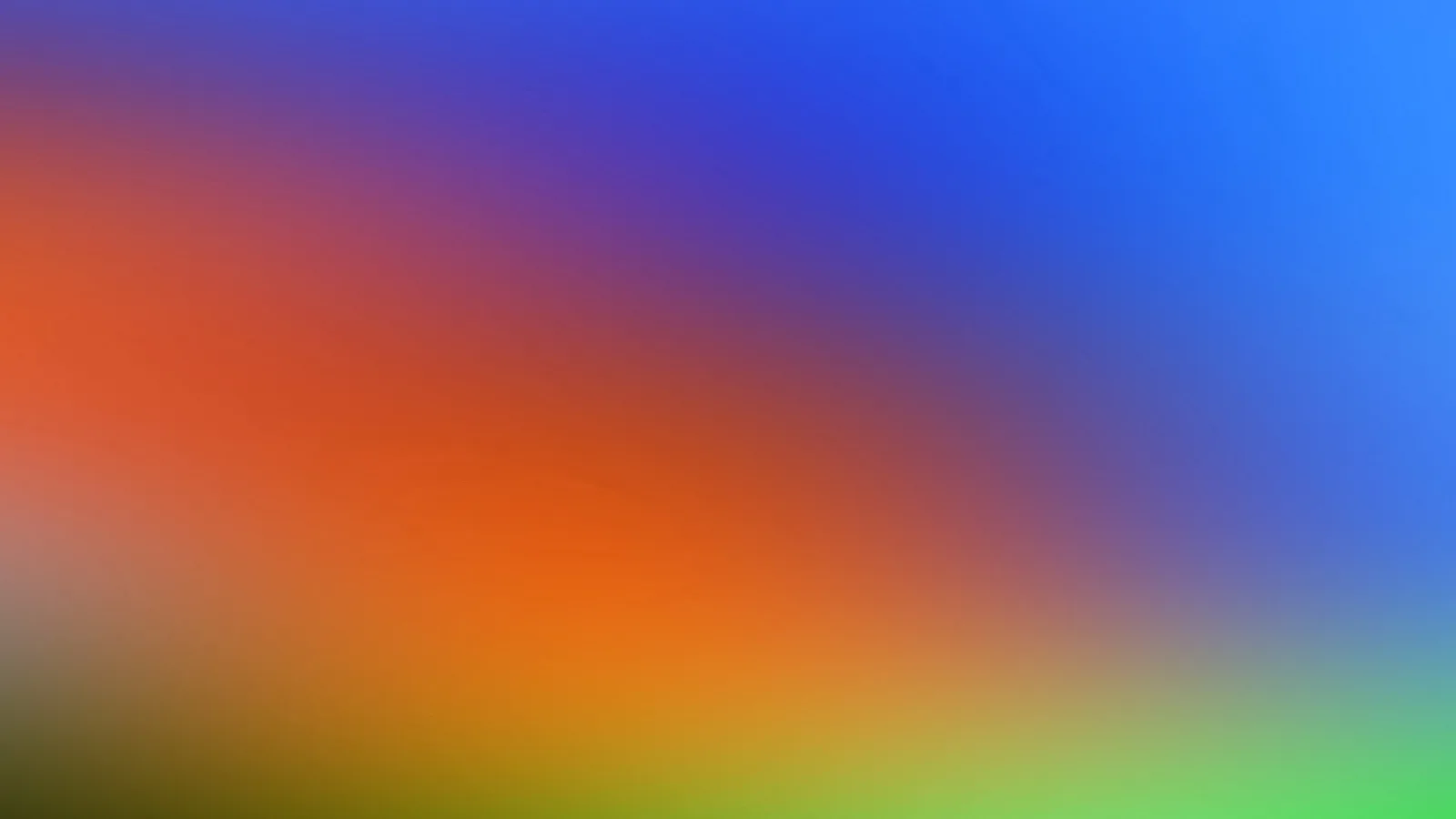Unscharfer Farbverlauf von Blau oben rechts über Violett und Orange bis zu Grün am unteren Bildrand.