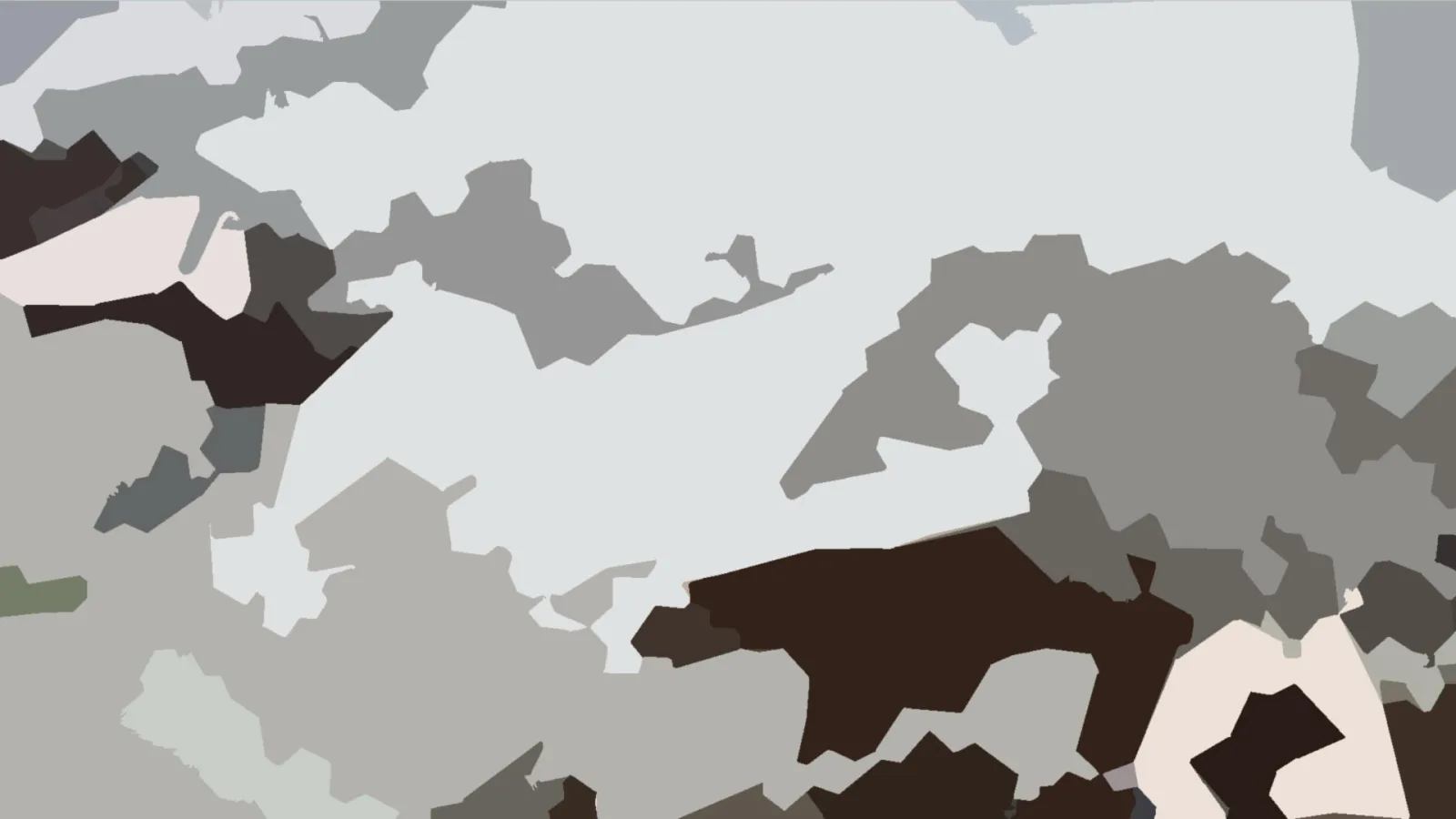 Abstrakte Komposition aus unregelmäßigen grauen, braunen und cremeweißen Flächen