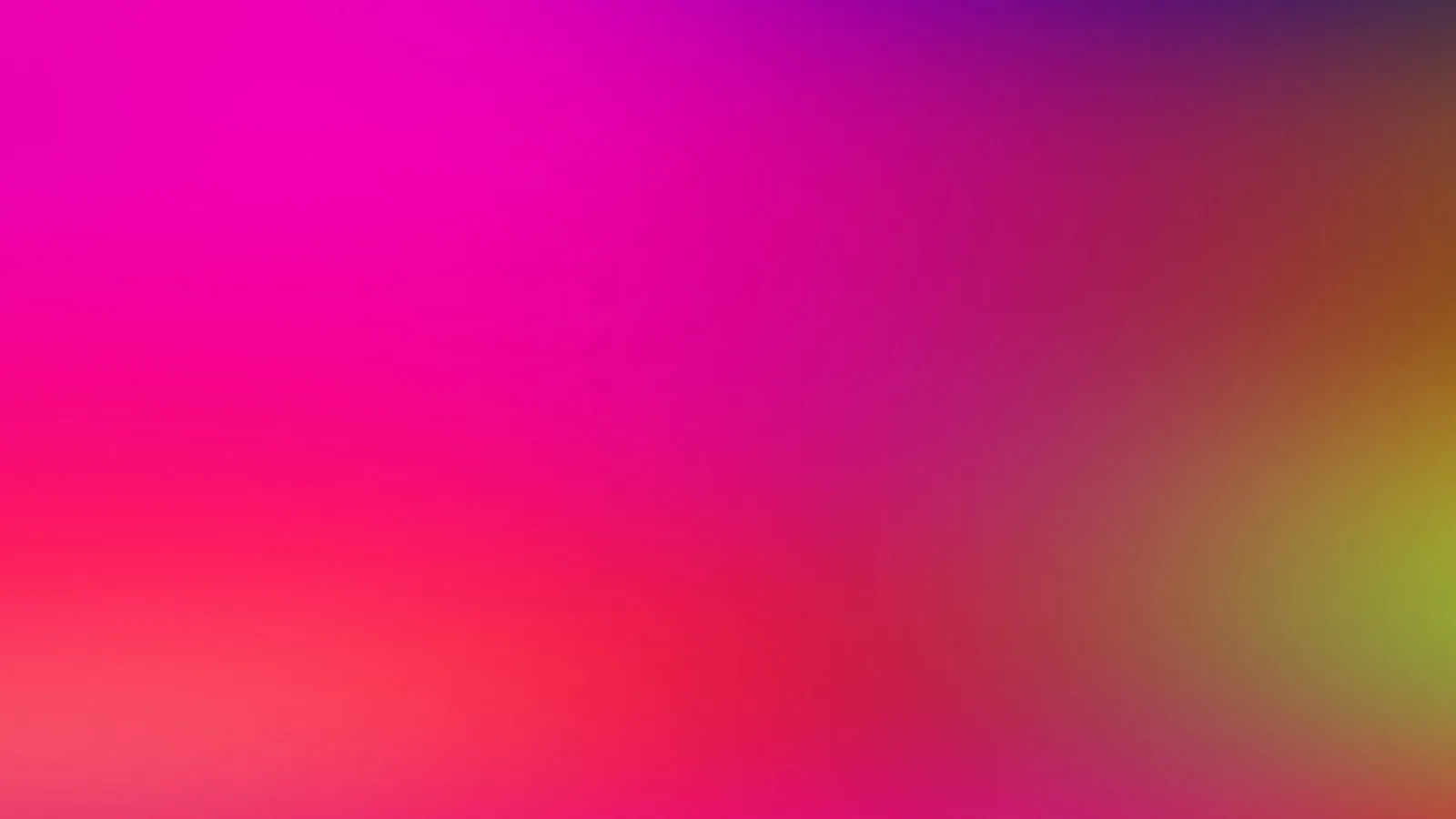 Weicher Farbverlauf von Magenta und Pink links über Rot bis zu Gelbgrün und dunklem Violett rechts oben.