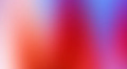 Unscharfer Farbverlauf mit warmem Rot und Orange links und unten, Magenta in der Mitte und Blau oben rechts.