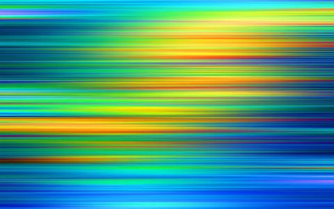 Abstraktes Muster aus horizontalen, verwischten Linien in Blau, Türkis, Grün, Gelb und Orange, die über die gesamte Fläche verlaufen.