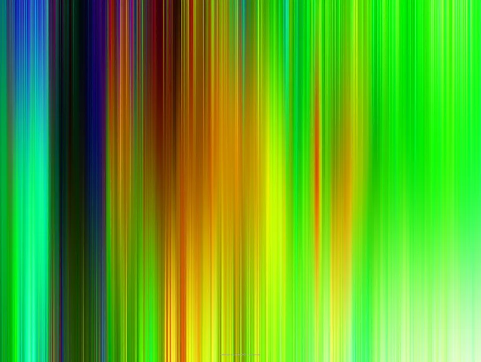 Abstraktes Muster aus senkrechten, unscharf verlaufenden Farbstreifen in Grün, Gelb, Orange, Blau und Dunkelrot.