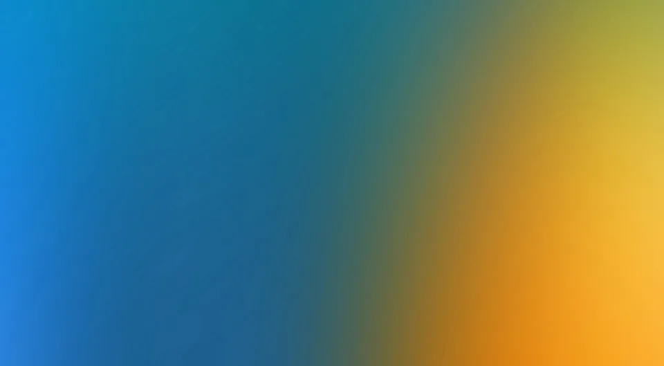 Weicher Farbverlauf von Blau links zu Orange und Gelb rechts