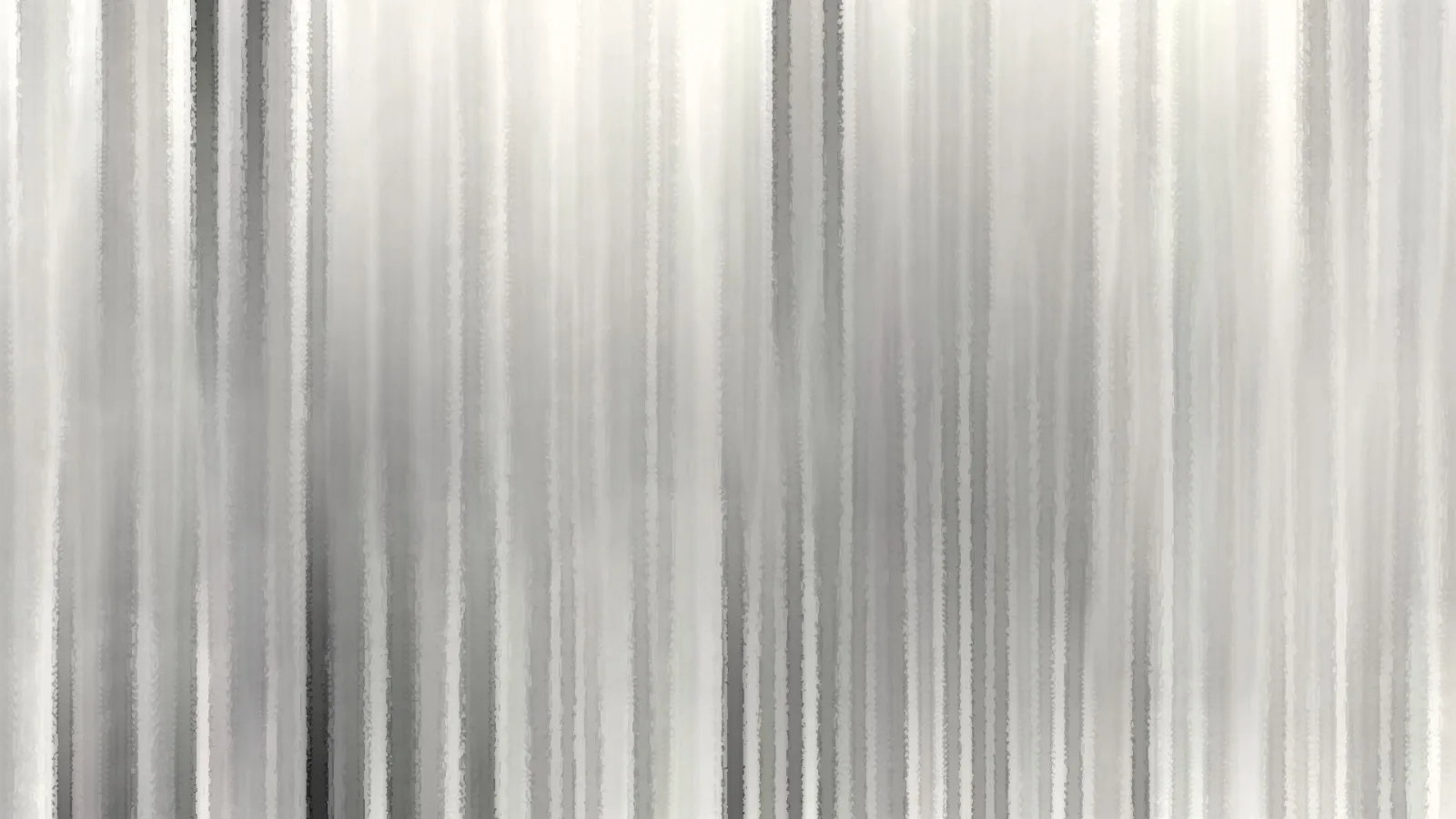 Abstraktes Bild aus vertikalen grauen und weißen Streifen mit weichen, verwischten Übergängen und feinen dunklen Linien.