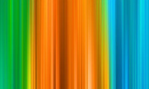 Vertikale, verwischte Streifen in Grün, Gelb, Orange und Blau, die von links nach rechts ineinander übergehen.