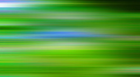 Abstrakte horizontale Streifen in verschiedenen Grüntönen, durchzogen von hellen Blau- und Weißakzenten, die wie verwischte Bewegung wirken.