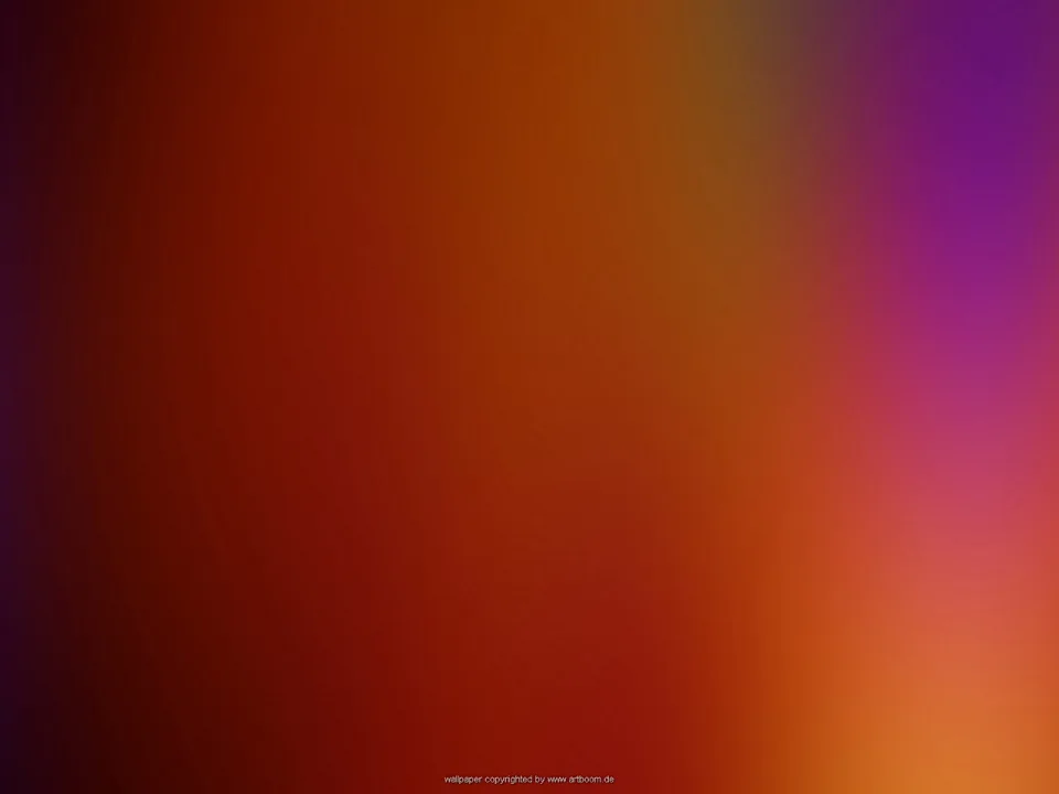 Weicher Farbverlauf von dunklem Rot und Orange links über Ocker zu Violett und Magenta oben rechts, unten rechts leuchtendes Orange.