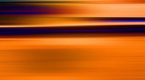 Abstrakte Komposition aus horizontalen Schlieren in Orange, Gelb, Dunkelrot und Blau, nach oben hin dunkler, unten eine warme orangefarbene Fläche.