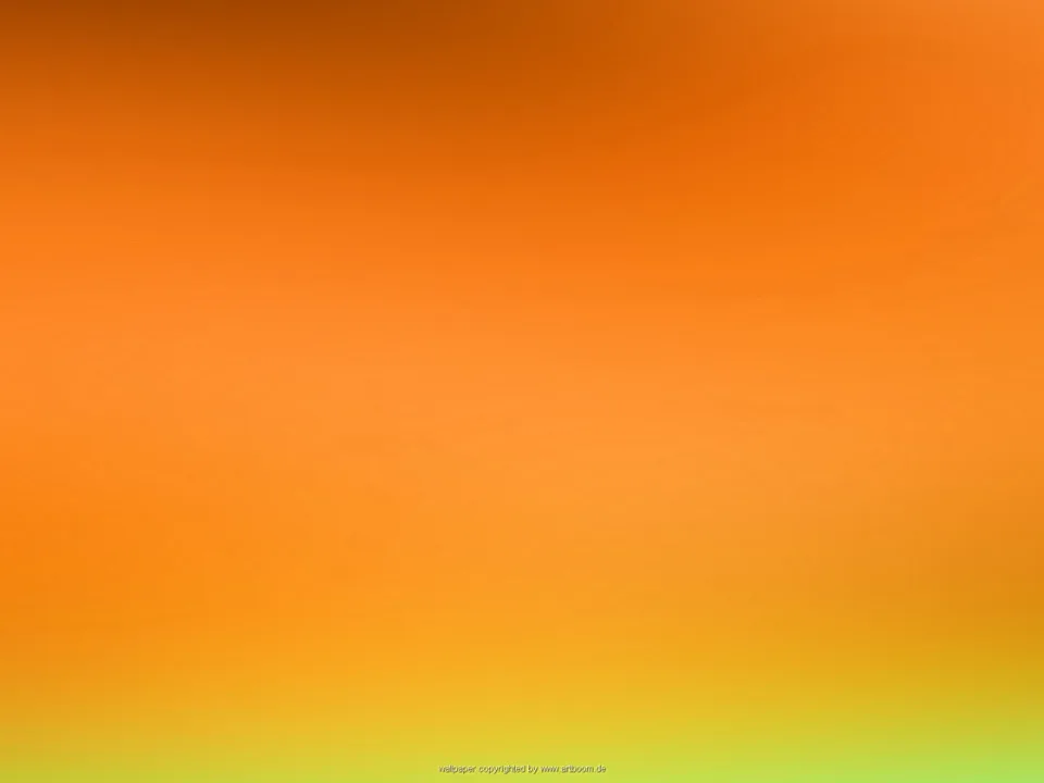 Weicher Farbverlauf von dunklem Orange oben über helles Orange bis zu Gelb und hellem Grün am unteren Rand.
