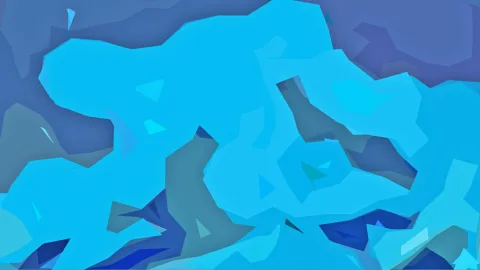 Abstrakte Komposition aus blauen, polygonalen Flächen in hellen und dunklen Tönen