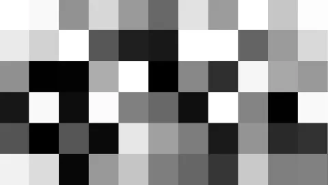 Mosaik aus unregelmäßig angeordneten Rechtecken in verschiedenen Grautönen, von Weiß über Grau bis Schwarz.