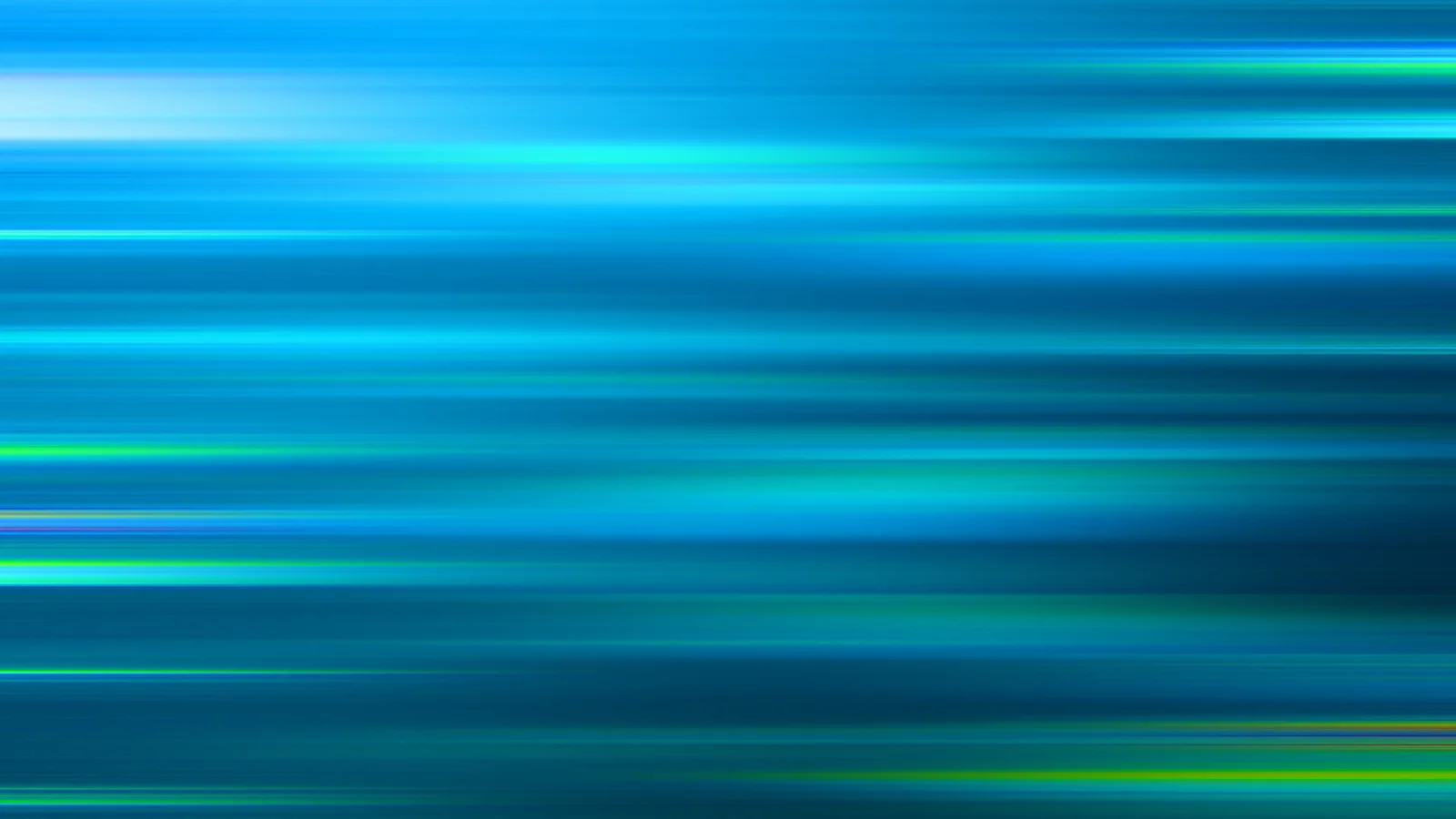 Abstrakte horizontale Streifen in Blau- und Türkistönen mit grünen Akzenten, die wie Lichtspuren von links nach rechts verlaufen.