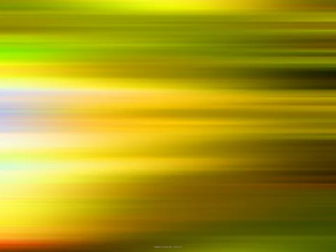 Abstrakte horizontale Streifen in Gelb, Grün und Ocker, die wie verwischte Bewegung wirken, mit hellen Lichtflecken auf der linken Seite.