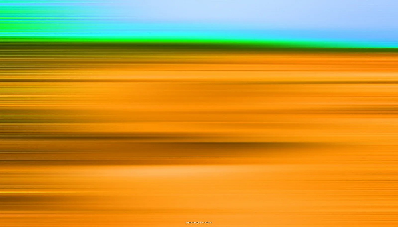 Horizontal verwischte Farbstreifen: oben Blau und Grün, darunter warmes Orange mit dunkleren Schlieren.