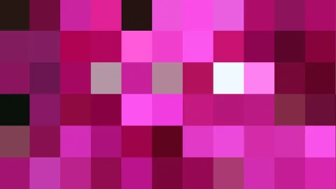 Raster aus pinken, magentafarbenen und dunklen Quadraten in verschiedenen Farbtönen.