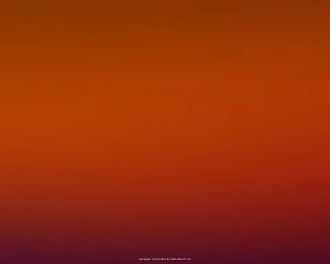 Weicher Farbverlauf von Orangebraun oben über Rot bis zu dunklem Violett am unteren Rand, ohne erkennbares Motiv. Winziger Schriftzug am unteren Rand.