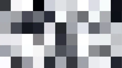 Raster aus quadratischen Feldern in Grau, Weiß und Schwarz, unregelmäßig verteilt.
