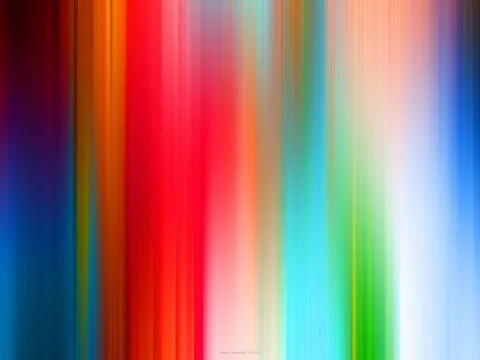 Vertikale, unscharfe Farbstreifen in Rot, Orange, Blau, Grün und Weiß, die von oben nach unten verlaufen und wie Bewegungsspuren wirken.