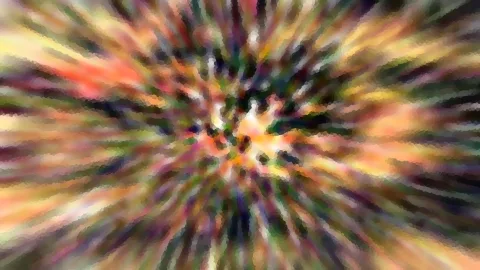 Abstrakte Farbstreifen laufen radial von einer hellen Mitte nach außen, das Bild wirkt leicht pixelig.