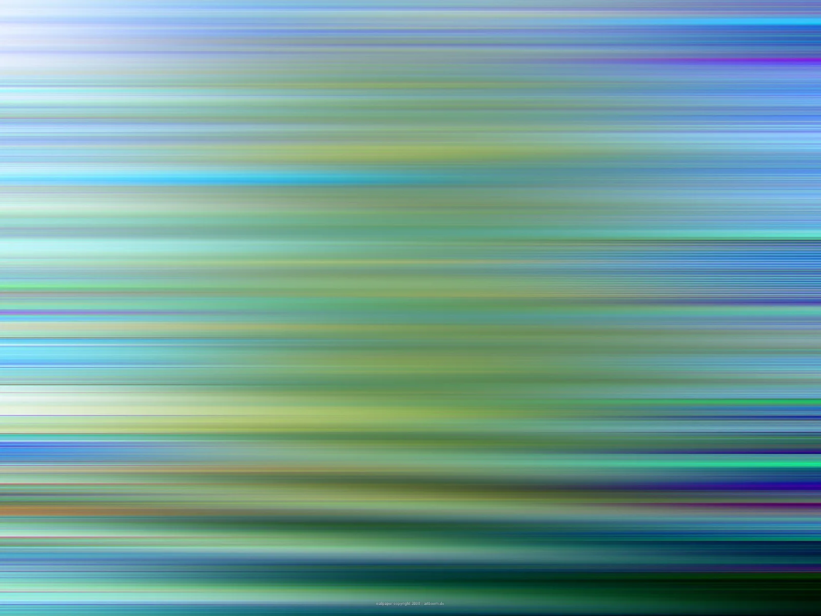 Abstrakte Komposition aus horizontalen, verwischten Streifen in Blau, Türkis, Grün und Gelb, die von oben nach unten ineinander übergehen.