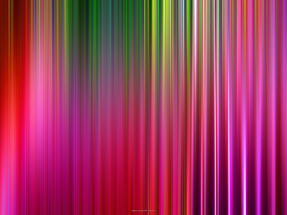 Abstraktes Muster aus dicht nebeneinander stehenden, vertikalen Farbstreifen in Rot, Pink, Violett, Grün und Gelb, die zum Rand hin heller oder dunkler werden.