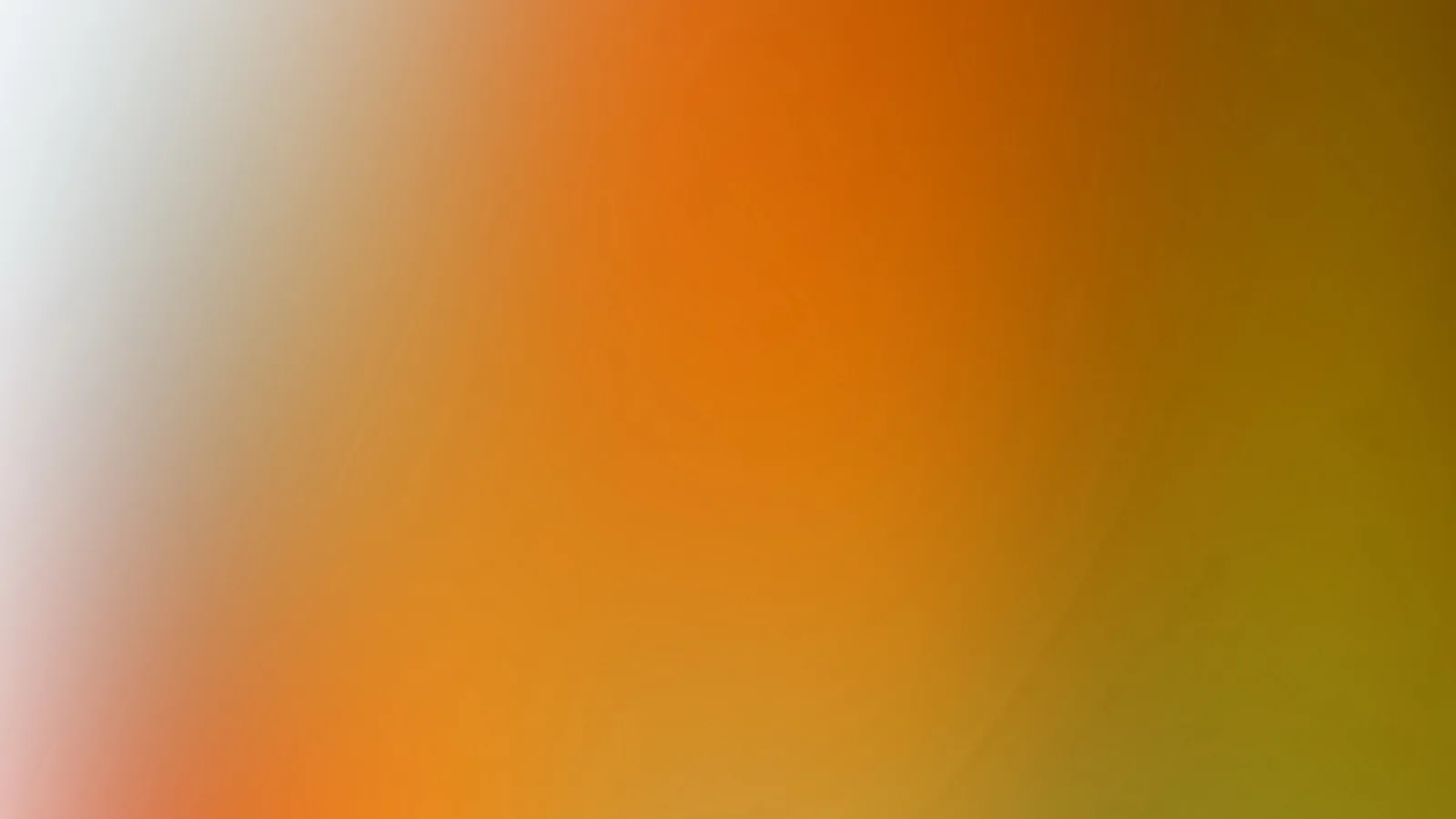 Weicher Farbverlauf von Weiß links über kräftiges Orange bis zu Oliv und Braun rechts.