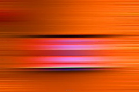 Horizontale, verwischte Streifen in Orange, Rot und Pink mit einem dunklen Band in der Bildmitte
