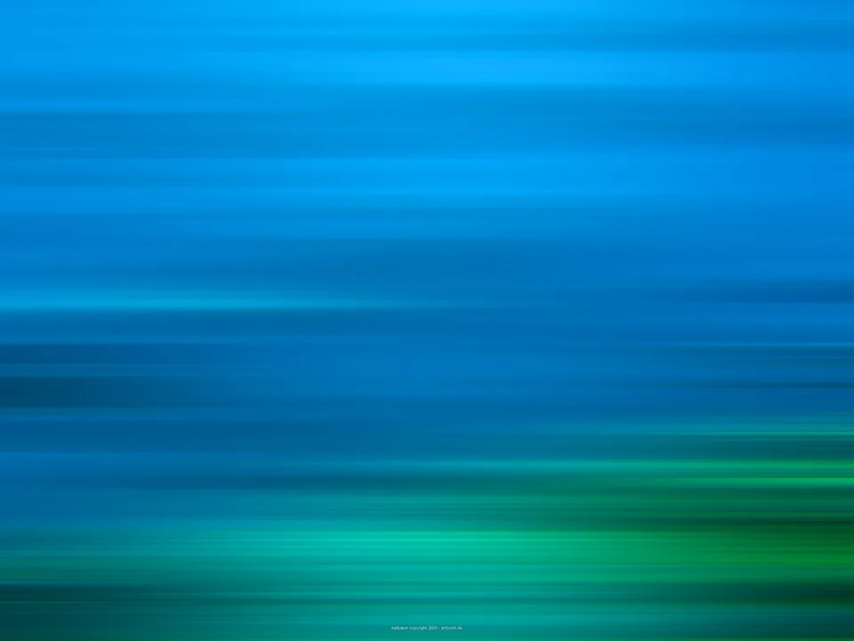 Abstrakte horizontale Streifen in Blau- und Grüntönen, die von oben nach unten ineinander übergehen, unten rechts mit hellerem Grün.