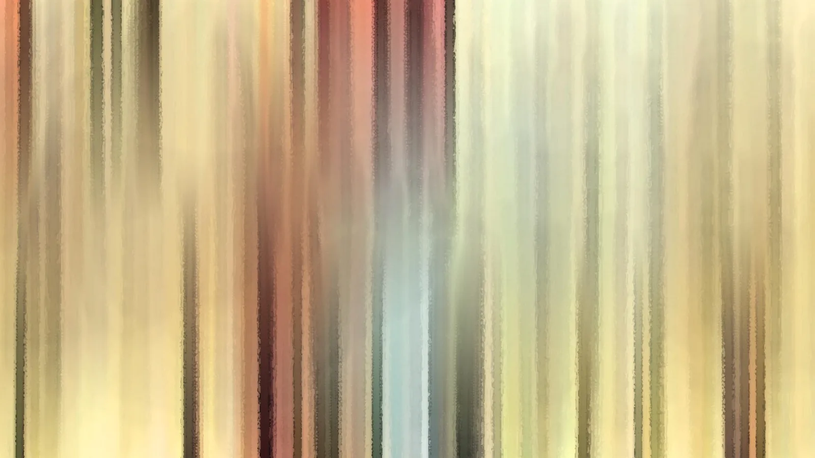 Abstrakte, senkrechte Farbstreifen in Gelb, Beige, Rot und Blaugrau mit weichen, malerischen Rändern.