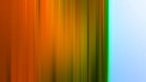 Abstrakte, vertikal verwischte Farbstriche: links Orange, zur Mitte Gelb und Olivgrün, rechts ein heller Hellblau-Verlauf mit einer grünen Lichtkante.