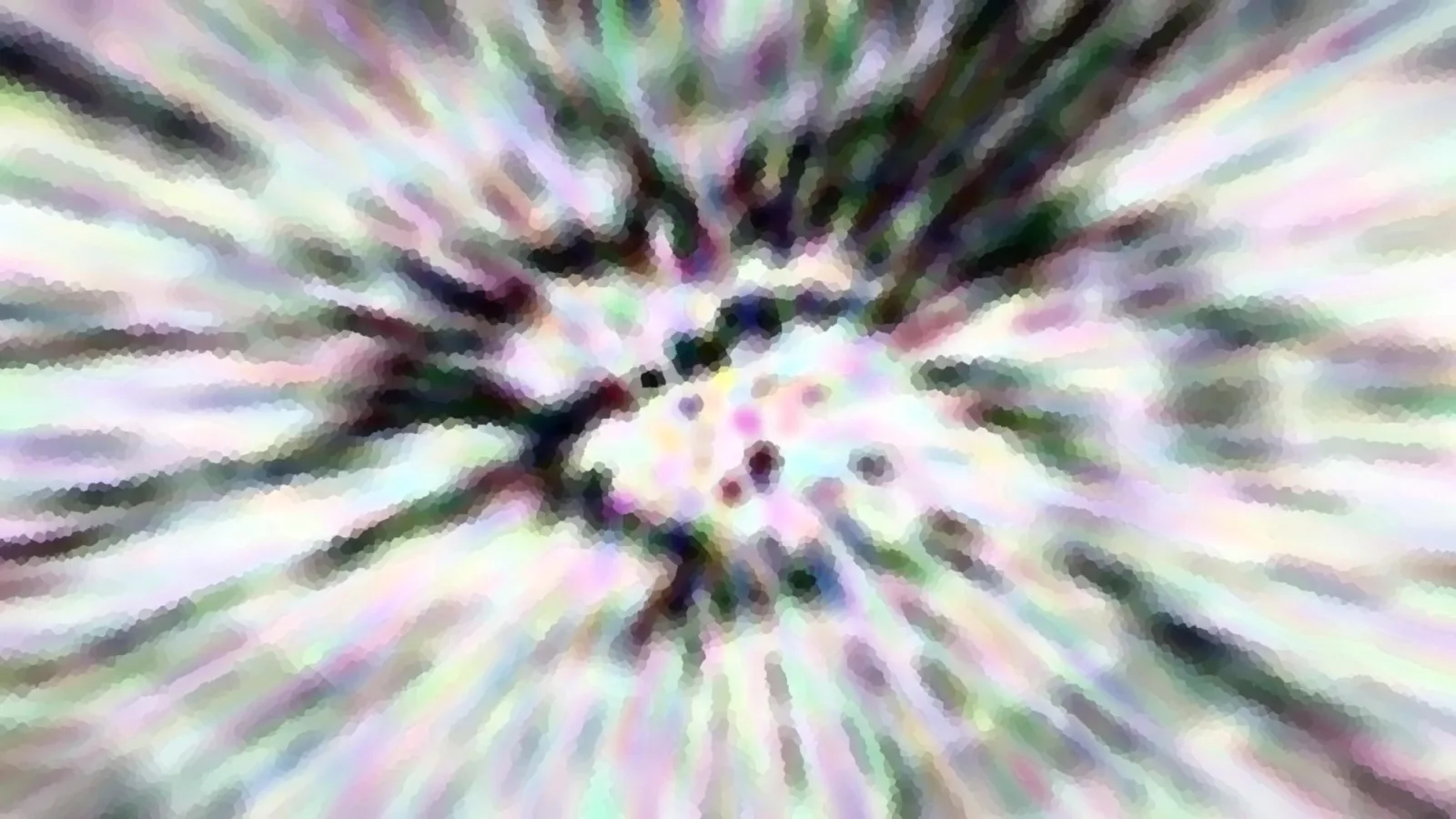 Abstraktes Bild mit pastellfarbenen Streifen, die von einem dunklen Zentrum radial nach außen laufen.