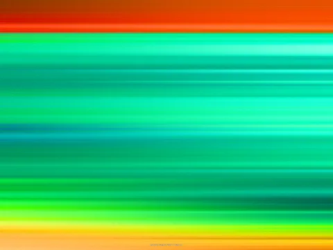 Abstrakte horizontale Streifen in Orange, Türkis, Grün und Gelb, weich verlaufend und unscharf wie Bewegungsunschärfe.