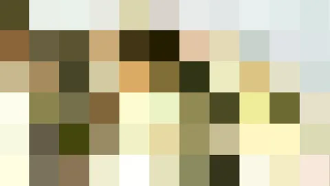 Mosaik aus quadratischen Pixelblöcken in Oliv, Beige, Creme und blassem Blaugrau